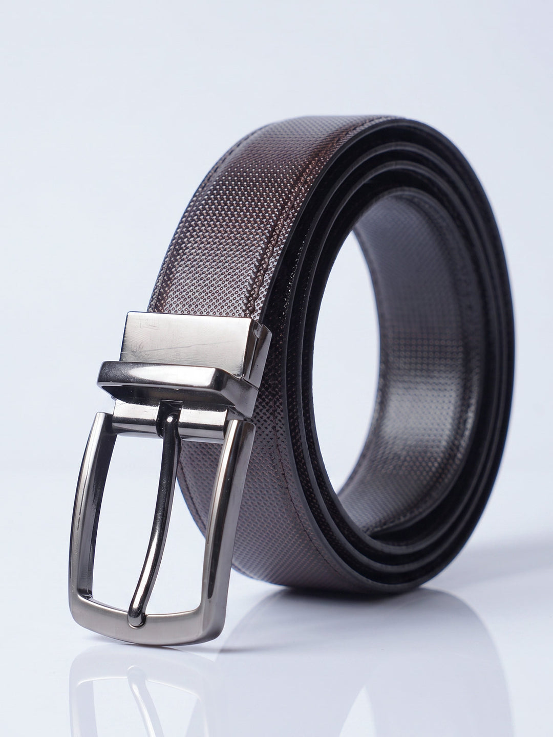 Beltora Reversible Leather Belt for Men - Black and Dark Brown
