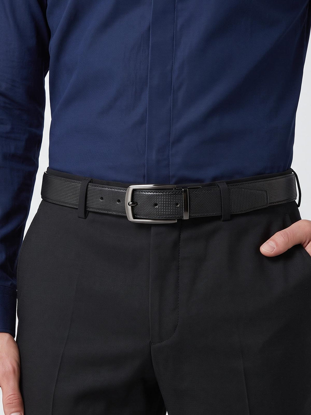 Beltora Reversible Leather Belt for Men - Black and Dark Brown