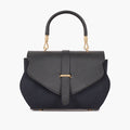Black suede chain strap handbag