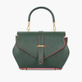 Green contrast-trim top-handle handbag